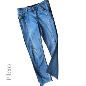 PILCRO AND THE LETTER PRESS ANTHROPOLOGIE PARALLEL STEP HEM JEANS | SIZE 30